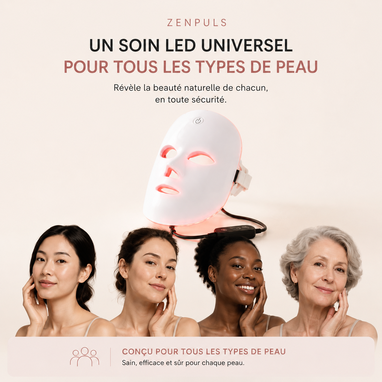 Masque LED Anti-Âge — Thérapie Lumineuse Professionnelle à Domicile