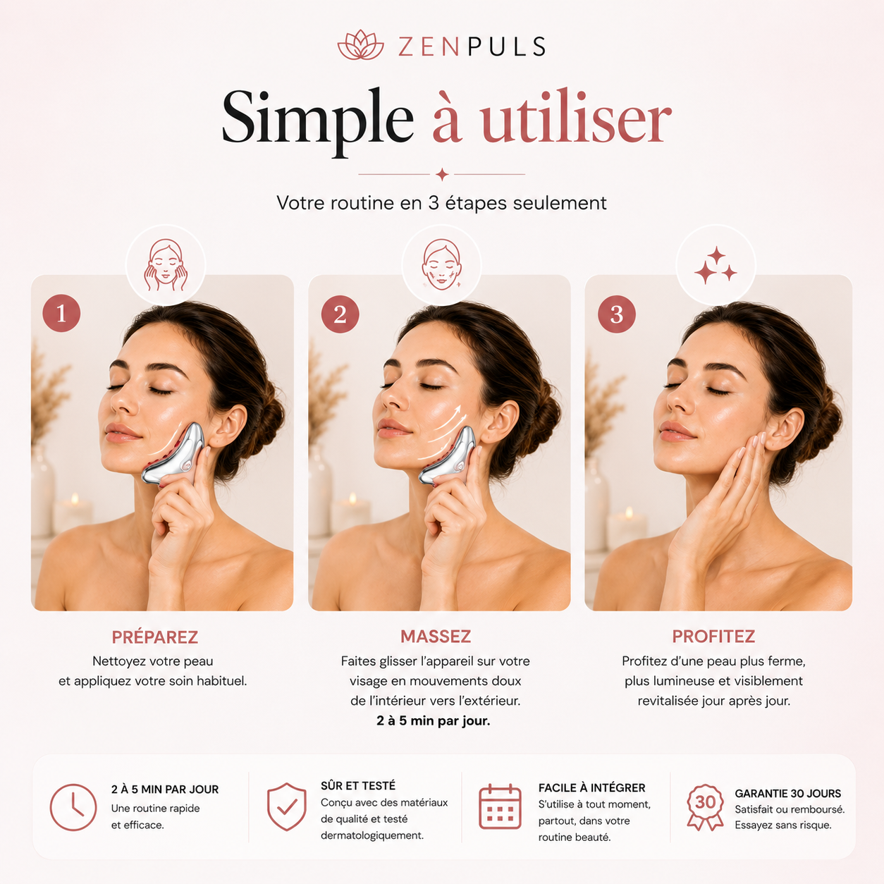 Masseur Gua Sha LED — Drainage Lymphatique & Microcourant