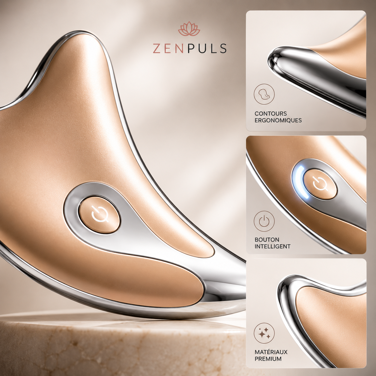 Masseur Gua Sha LED — Drainage Lymphatique & Microcourant